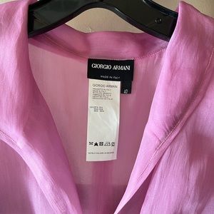 Whimsical pink 100% silk 4 botton blouse
